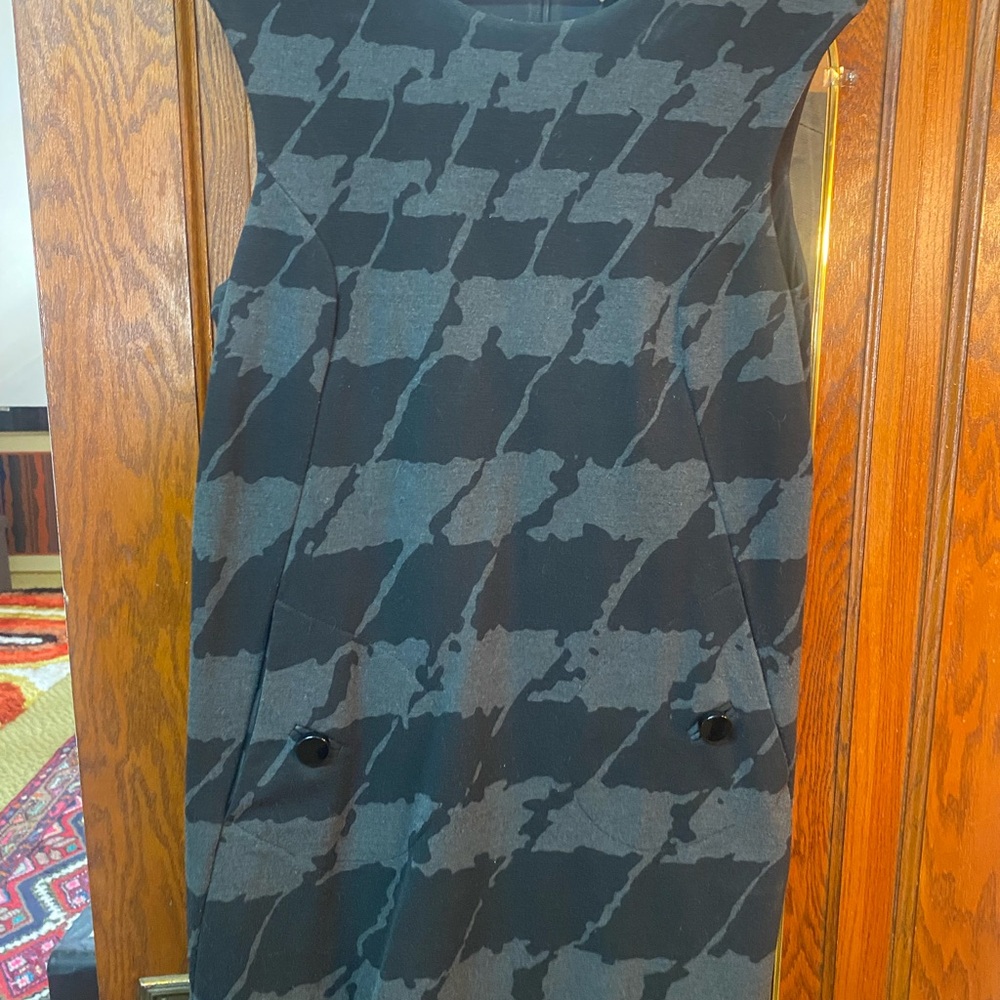 Michael Kors Blue Sheath Mini Dress Sleeveless Crew Neck LG